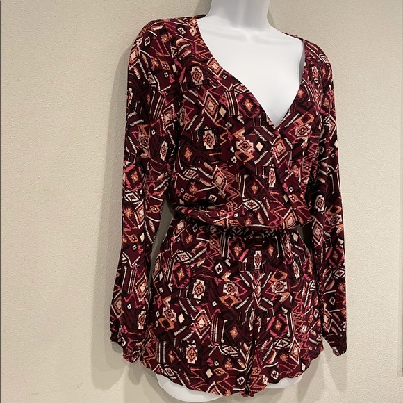 Burgundy Romper - Picture 2 of 5